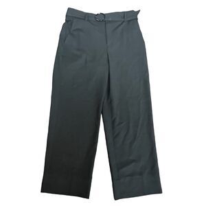Club Monaco Black Enamel Ring Wool Blend Pants 6 NWT Ankle Straight
